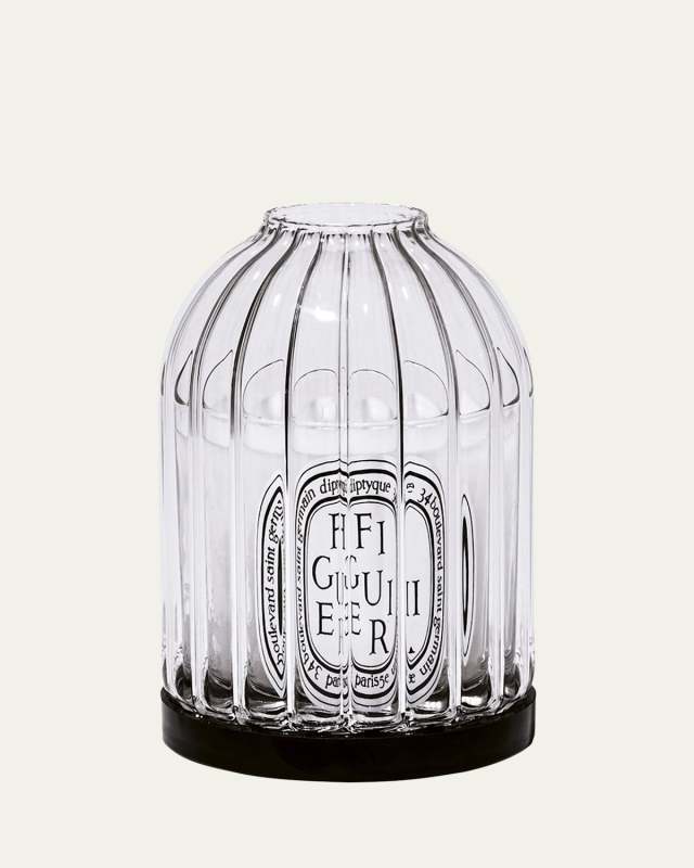 Ribbed Glass Candle Holder